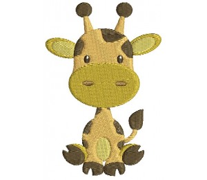 Stickdatei - Dschungeltiere Giraffe sitzend